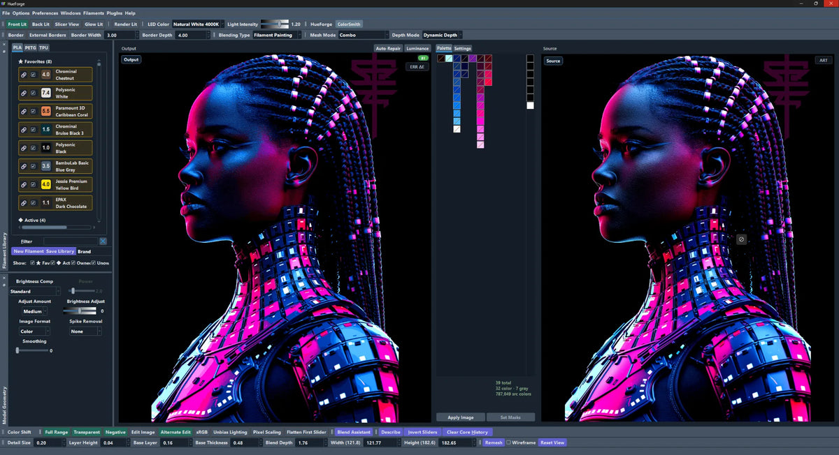 ColorSmith plugin window inside HueForge