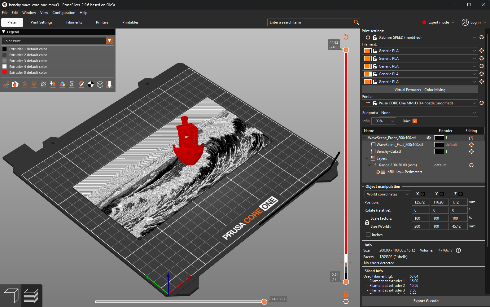 The translated project sliced in PrusaSlicer for a Prusa CORE One MMU3
