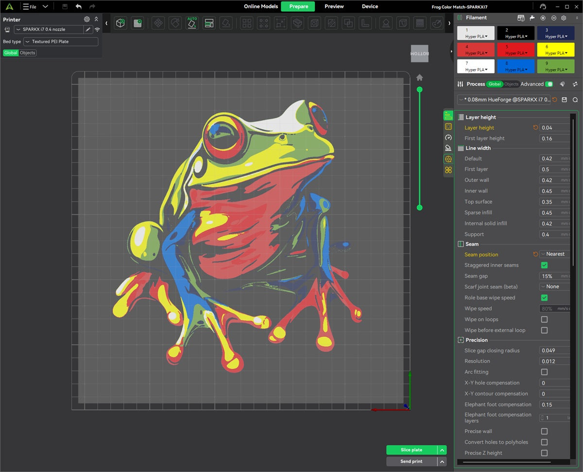 Multi-colour FlatForge in Orca Slicer